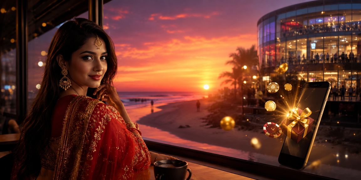 কক্সবাজার সমুদ্রসৈকতে মোবাইলে ক্যাসিনো গেম উপভোগ করছেন একজন ব্যবহারকারী